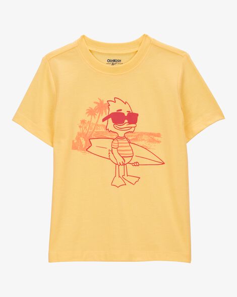  Product image 1 of Toddler Cali Sun Surfing Duck Short-Sleeve Graphic Tee - Yellow