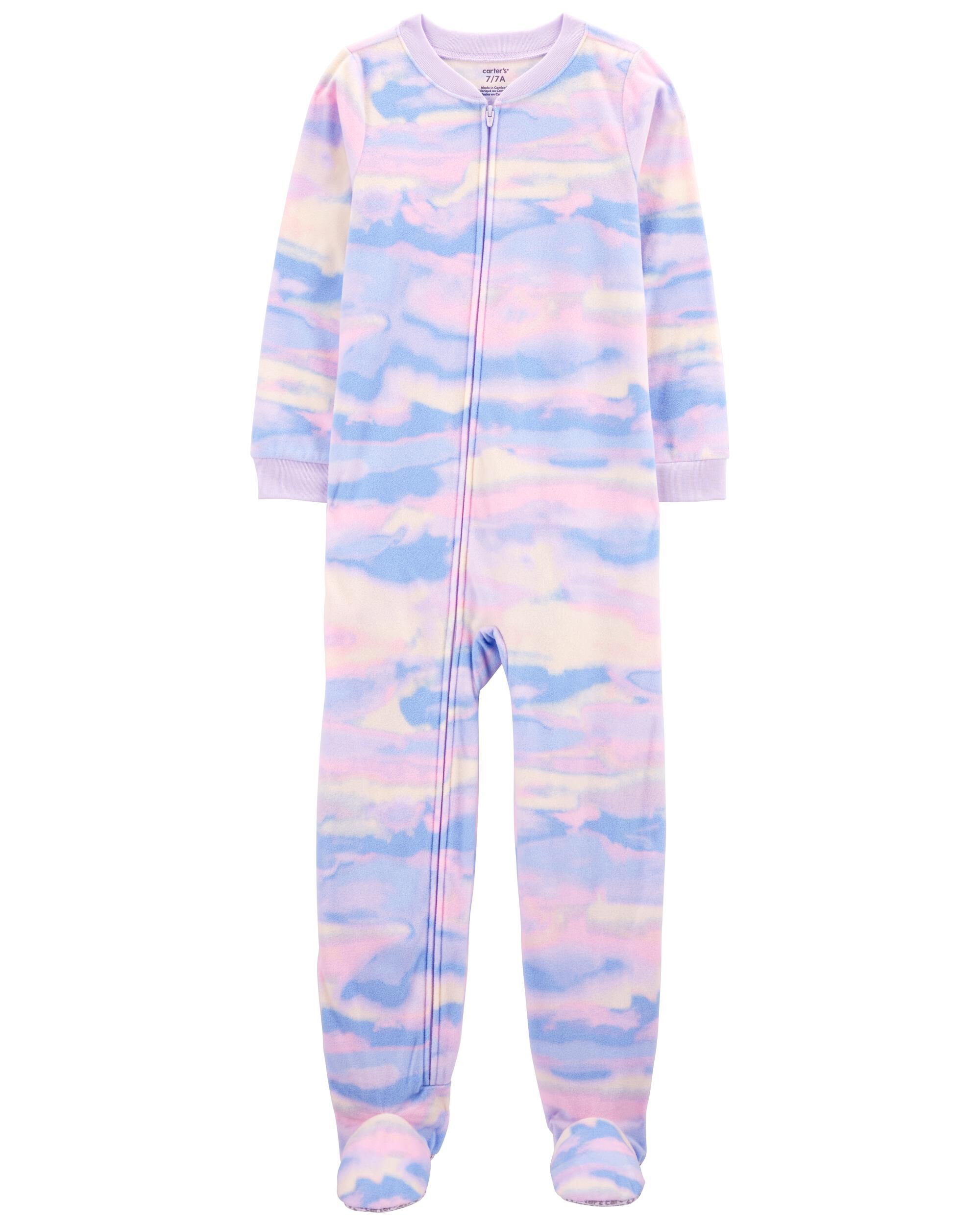 Kid 1 Piece Tie Dye Fleece Footie Pajamas Carter s Carter s