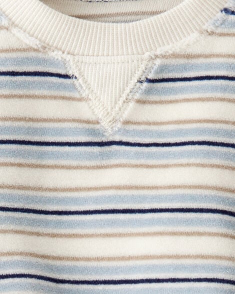 Baby 2-Piece Organic Cotton Velour Set in Stripes