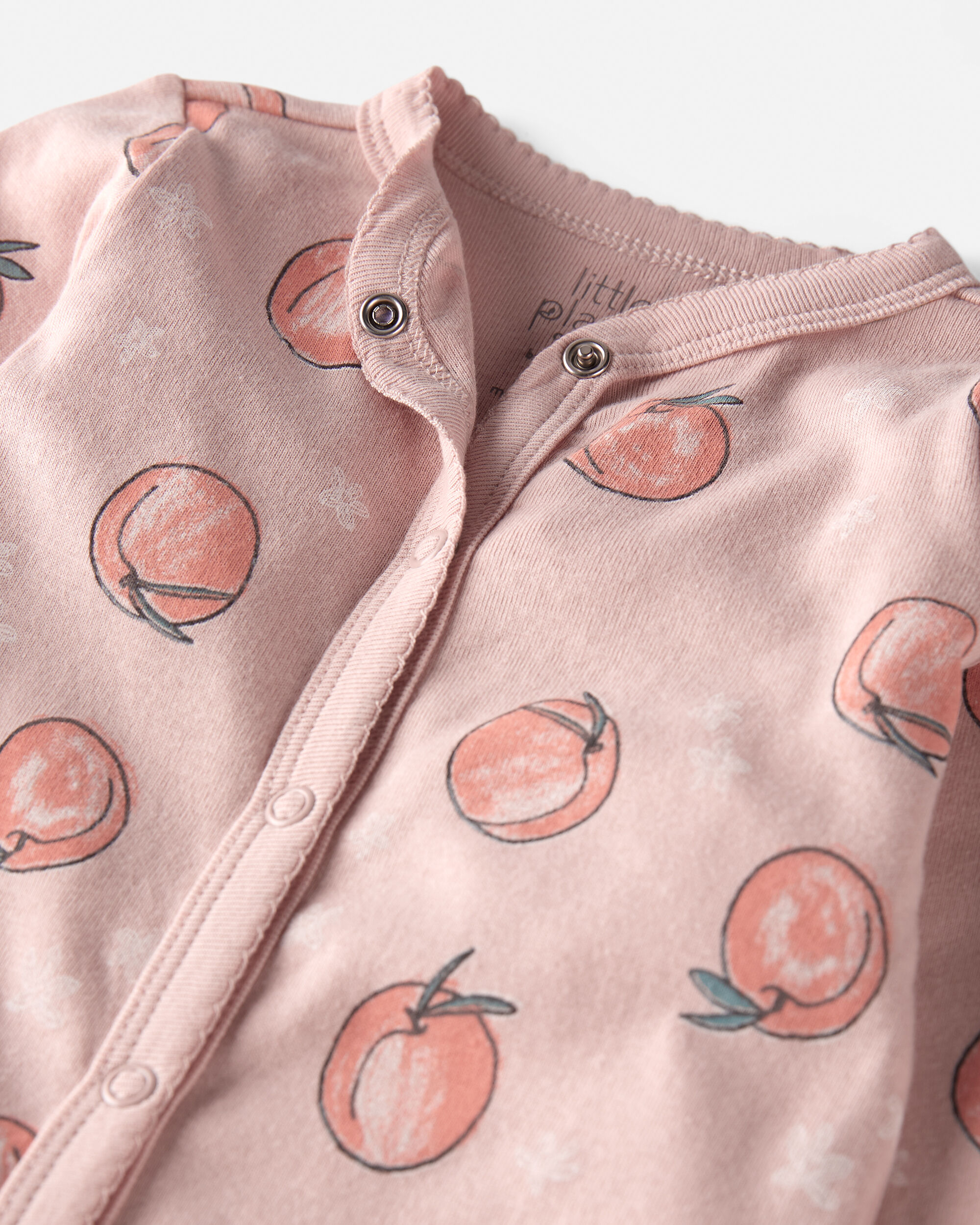 Baby Organic Cotton Sleep & Play Pajamas in Peach Print