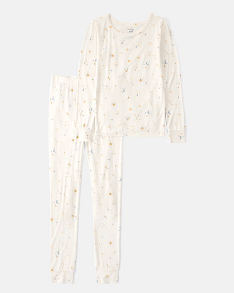 kids constellation purelysoft 2-piece pajama set - cream