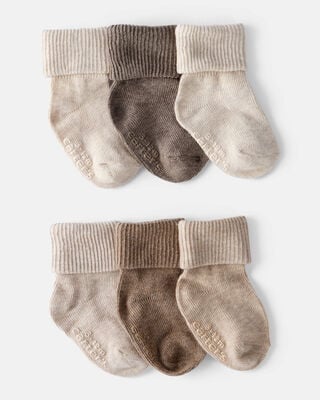 Product image 1 of Baby 6-Pack Ankle Socks - Brown