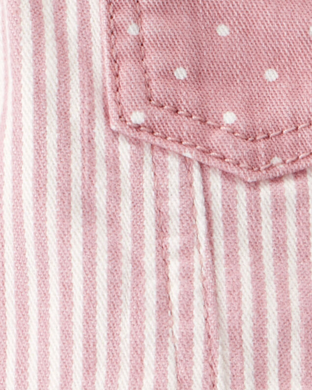 Product image 2 of Baby Vintage Inspired Twill Striped Cropped Jacket -  Pink