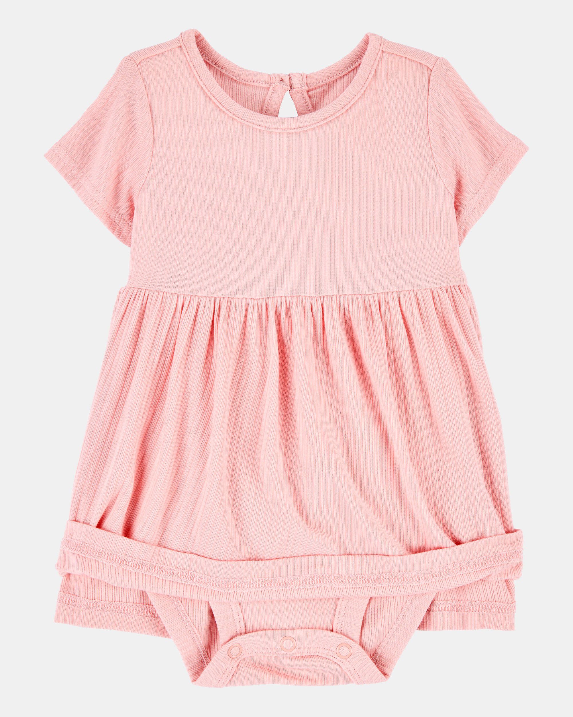 Baby Girl Solid PurelySoft Bodysuit Dress - Pink