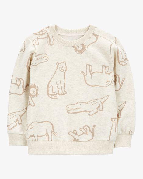  Product image 1 of Toddler Safari Animal Print Fleece Pullover