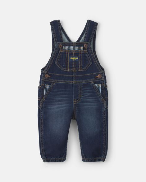 Baby Boy Denim Overalls - Dark Wash