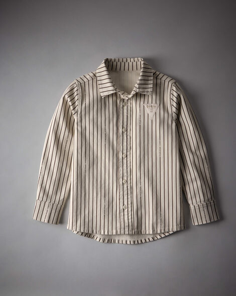 Kids OshKosh x Sergio Hudson Hickory-Striped Button-Down Shirt