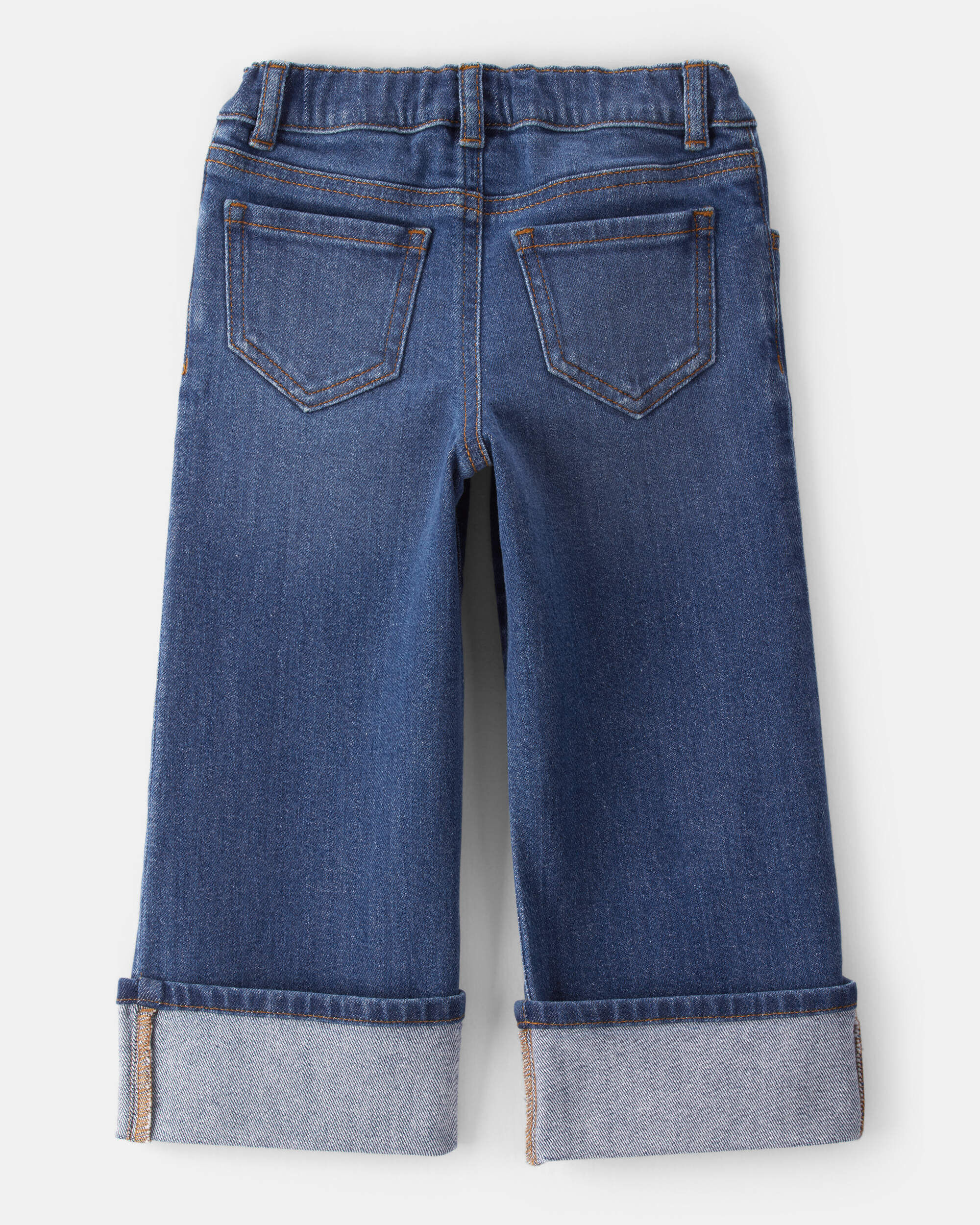 Toddler Girl Denim Wide-Leg Cuff Jeans - Blue