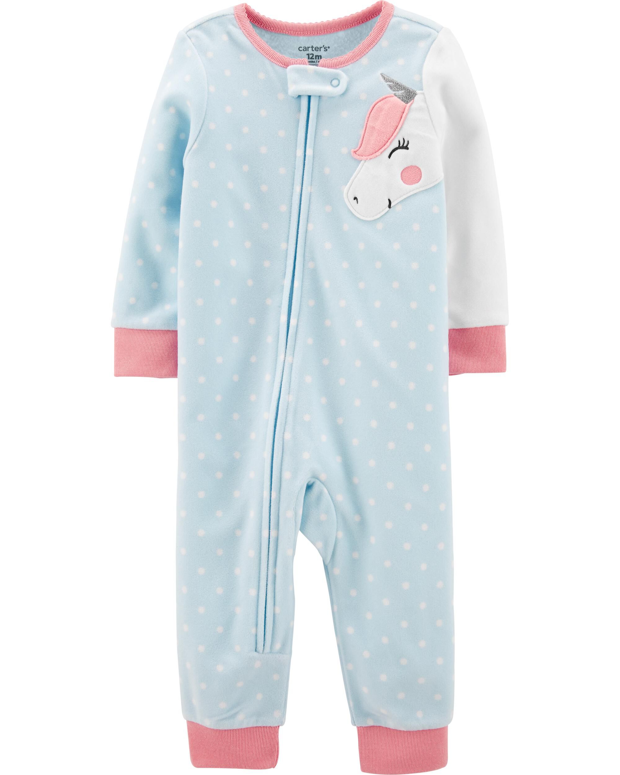 carters footless fleece pajamas