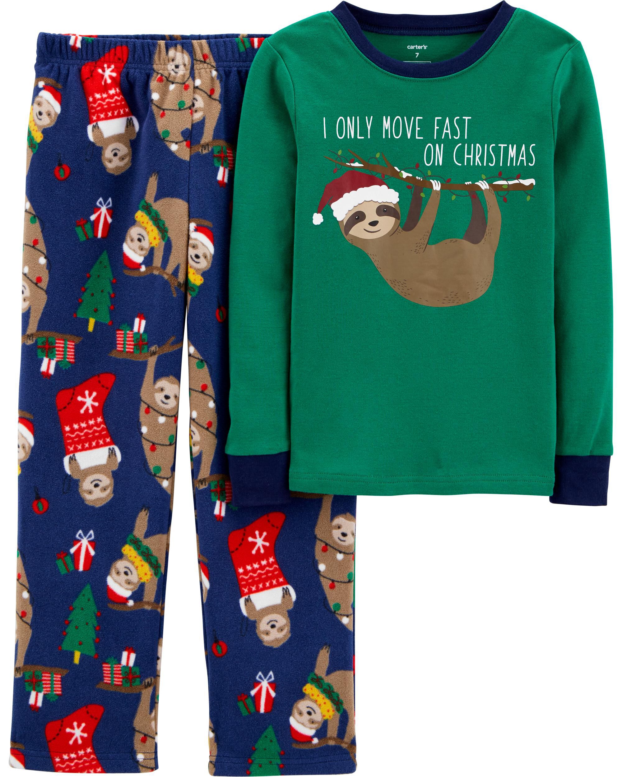 carters christmas fleece pajamas