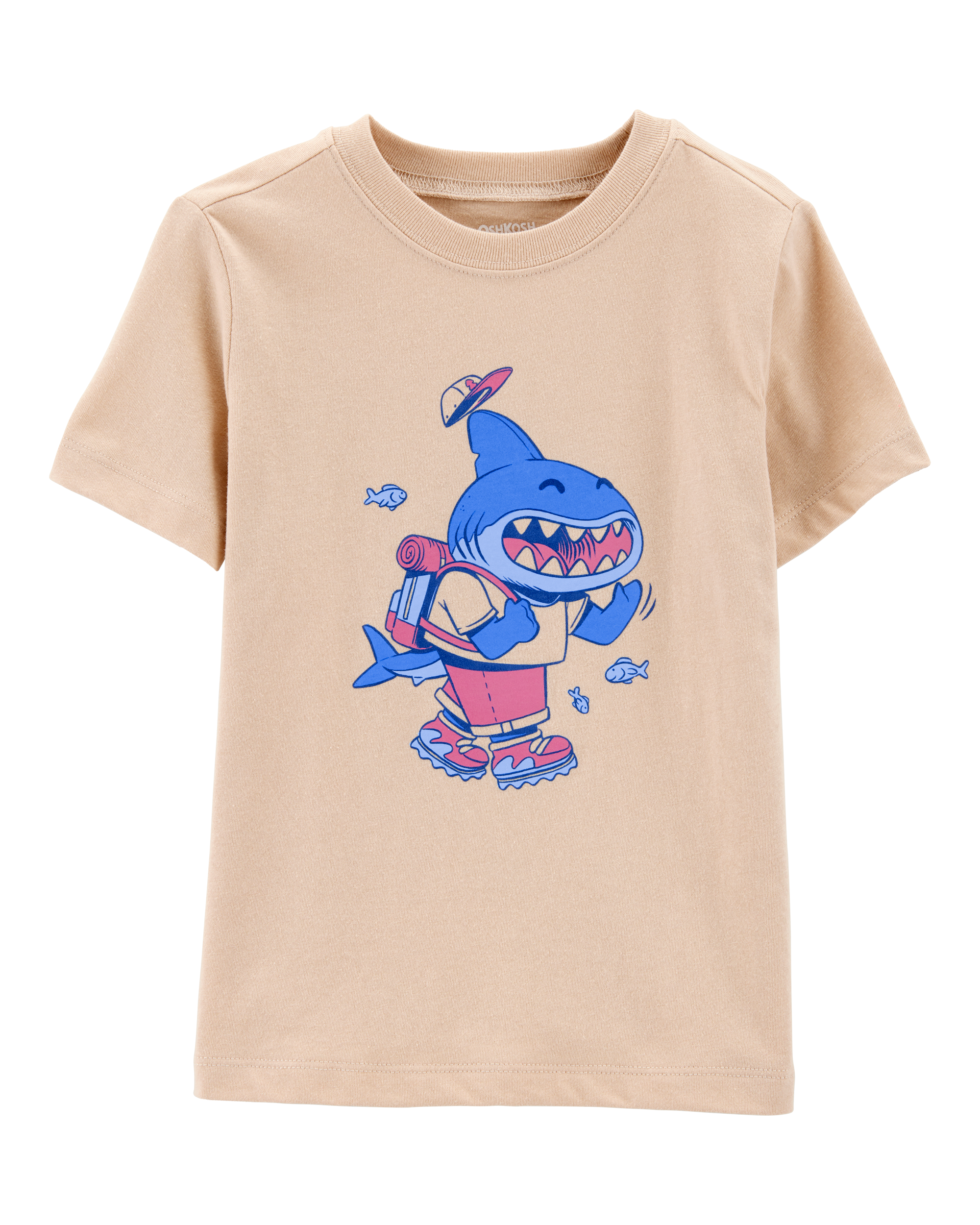 Toddler Dune Shark Short-Sleeve Graphic Tee - Khaki