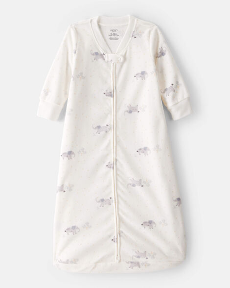  Product image 1 of Baby Elephant Print Long-Sleeve Wearable Blanket - White