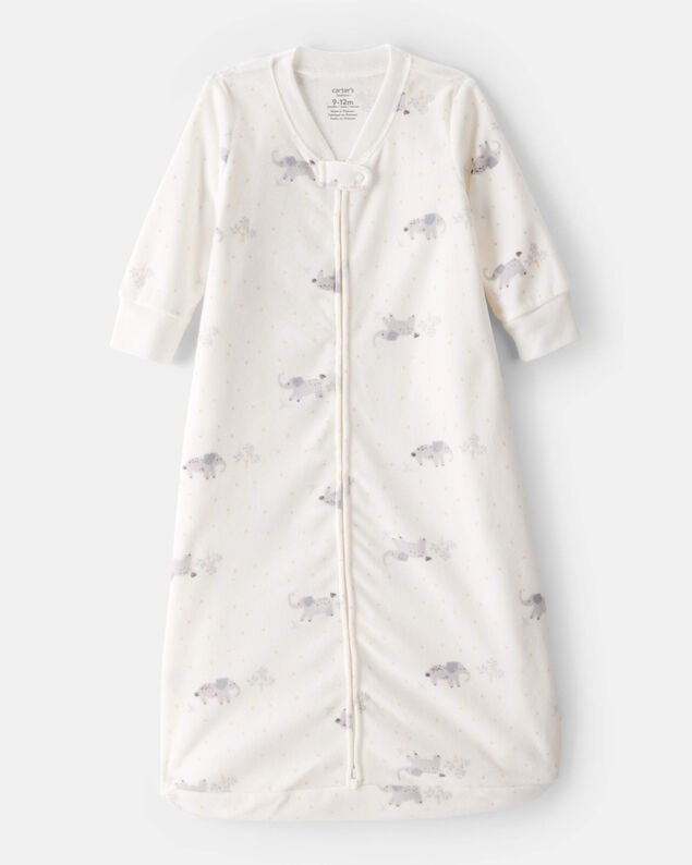 Product image 1 of Baby Elephant Print Long-Sleeve Wearable Blanket - White