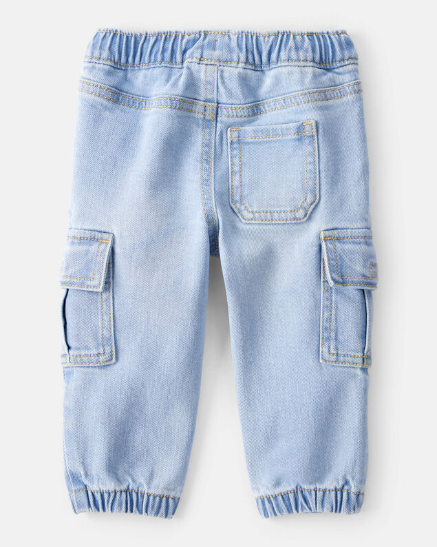 Product image 2 of Baby Boy Mid-Rise Denim Cargo Joggers - Blue