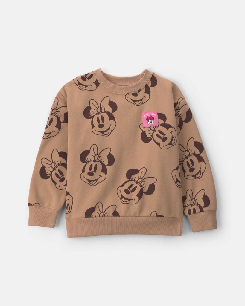 Carter's girls disney© minnie mouse fleece pullover sweatshirt 10 Brown