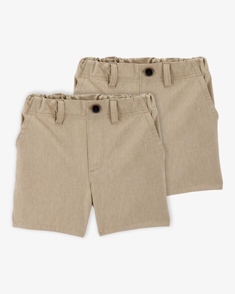 Product image 1 of Toddler 2-Pack Active Pull-On Uniform Shorts - Khaki