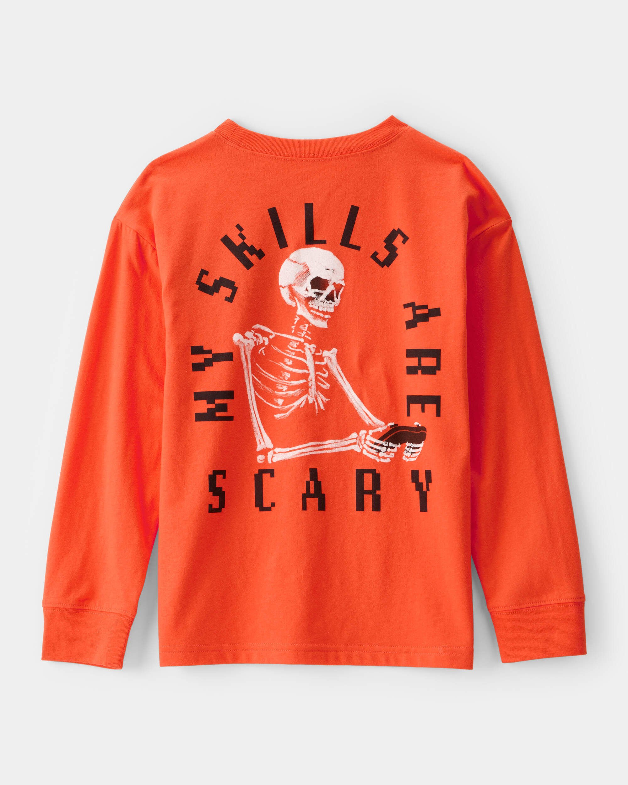 T・K☆彡 ‼️ Kid Halloween Video Game Long-Sleeve Graphic Tee - Orange