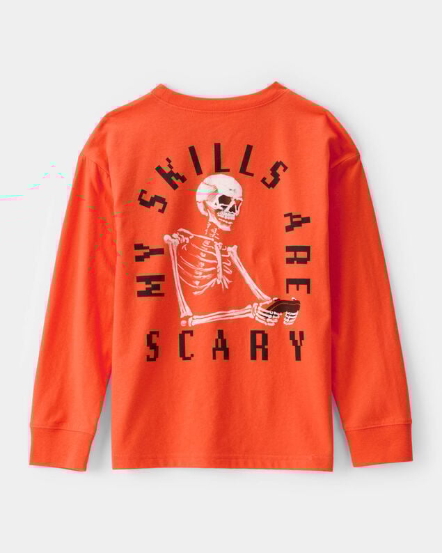 Product image 2 of Kid Halloween Video Game Long-Sleeve Graphic Tee - Orange