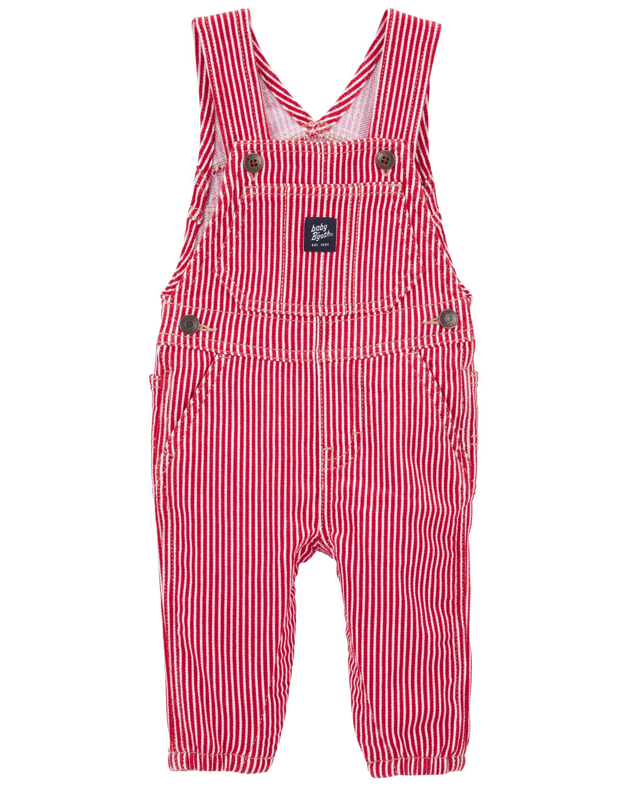 OshKosh B'Gosh 赤と白のストライプ オーバーオール 12month OshKosh B'Gosh 赤と白のストライプ オーバーオール 12month