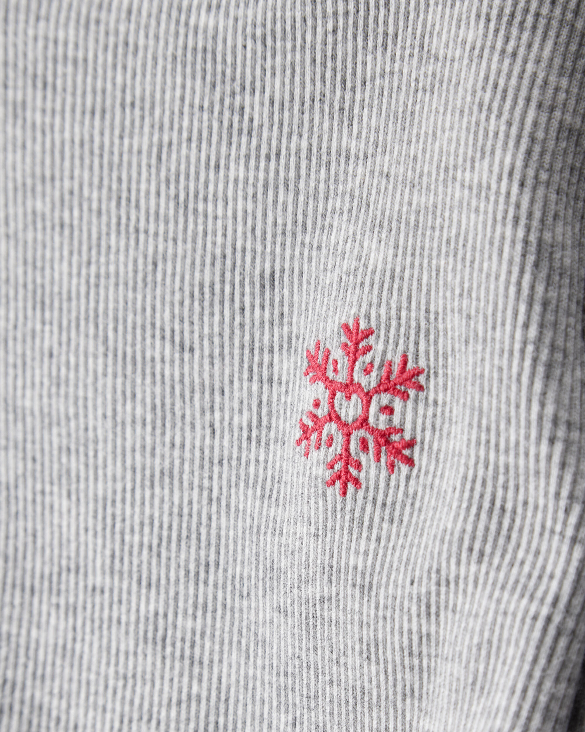 Baby Girl Snowflake Mock Neck Rib Top - Grey