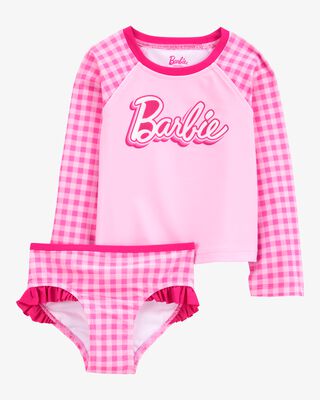 Product image 1 of Toddler Barbie™ 2-Piece Rashguard Swimsuit Set - Pink