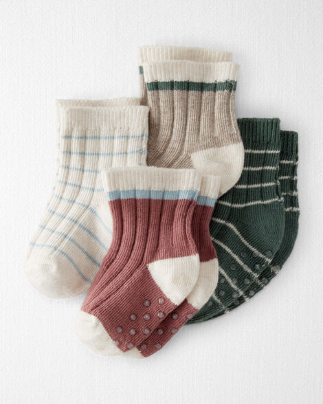 Baby 4-Pack No-Slip Socks Made with Organic Cotton