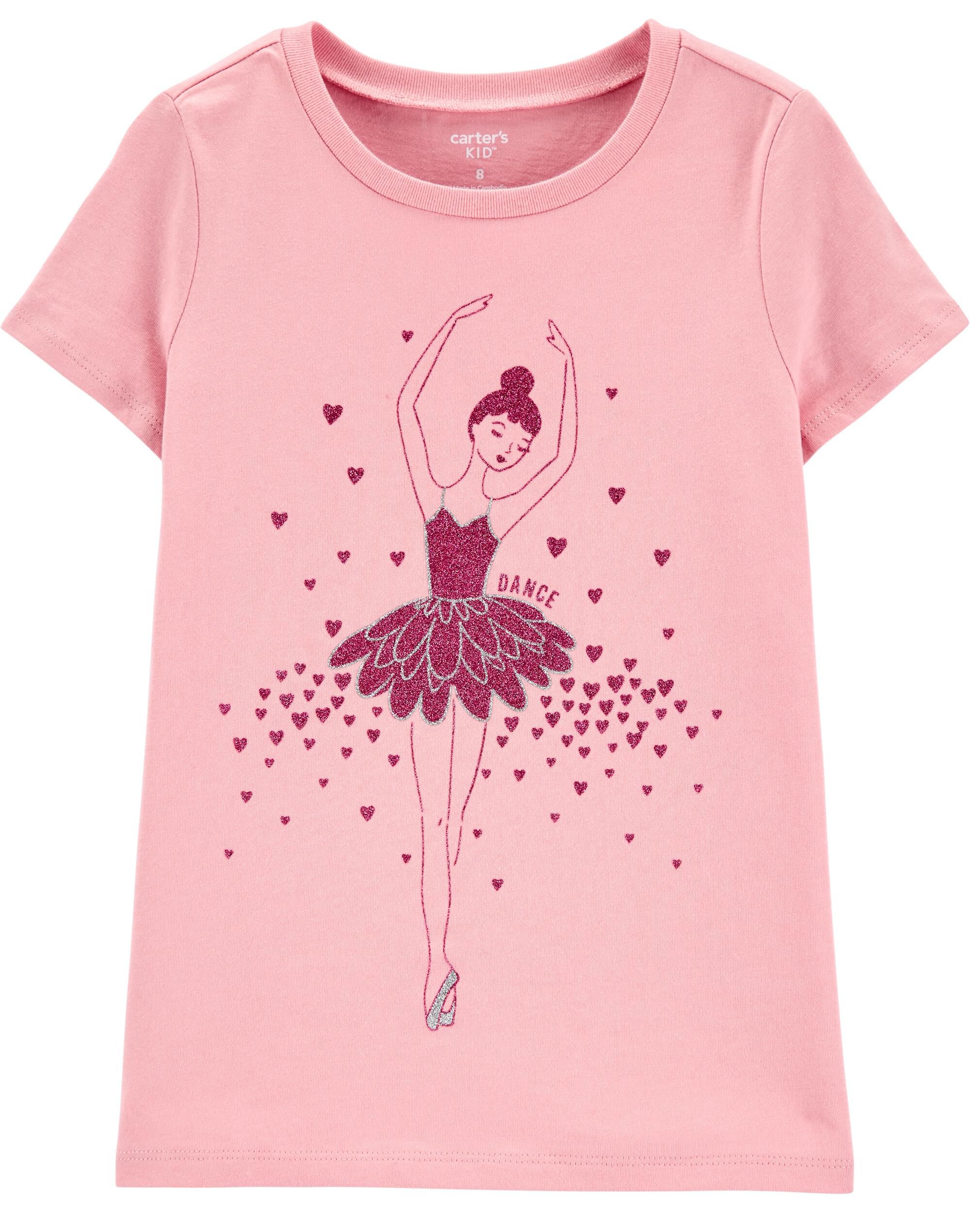S//S Tee Pink,18m OshKosh Girls Ballerinas Dancing