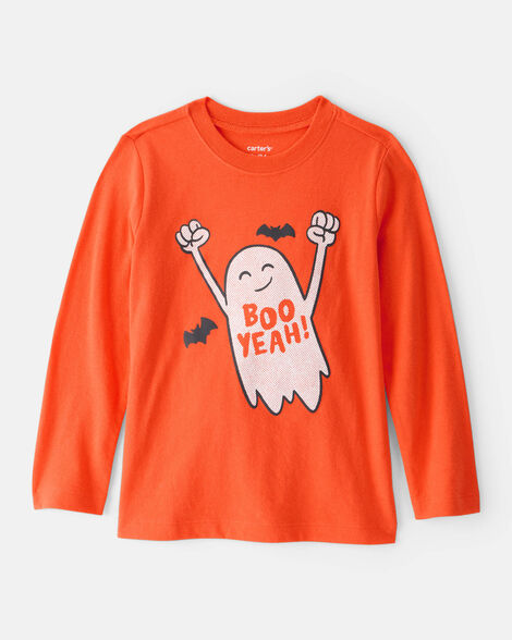 toddler boy boo yeah long-sleeve graphic tee - orange