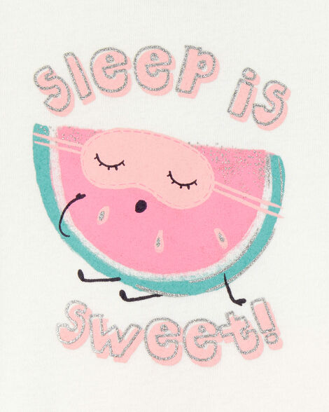  Product image 3 of Toddler 4-Piece Watermelon Print 100% Snug Fit Cotton Pajamas - Green/Pink