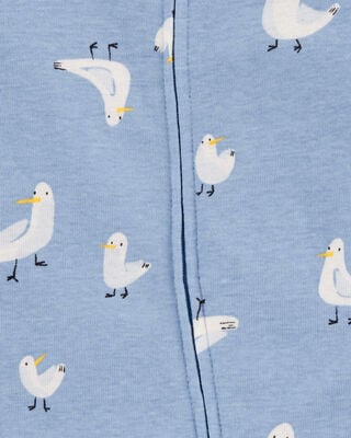Product image 2 of Baby 2-Pack Seagull Striped 2-Way Zip Cotton Sleep & Play Pajamas - Blue