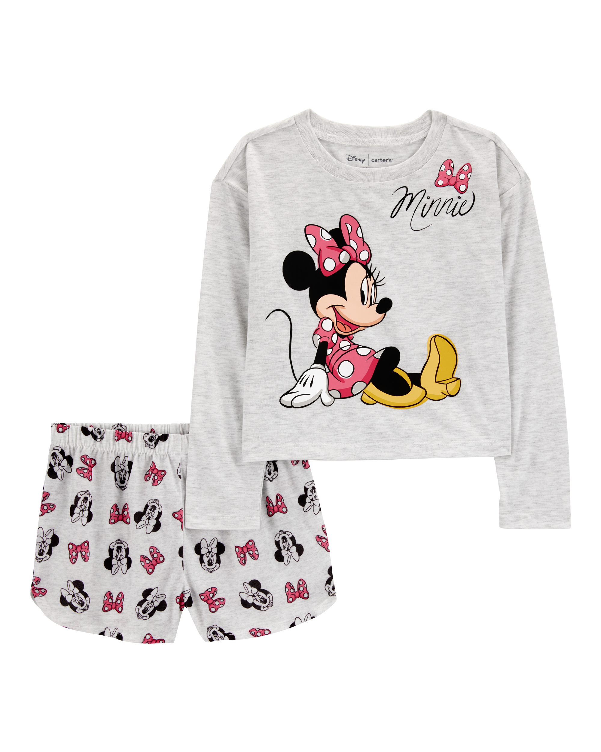 Kid Minnie Mouse Loose Fit 2-Piece Pajamas - Grey