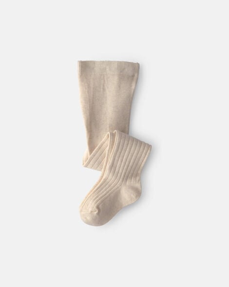 baby girl ribbed tights - cream