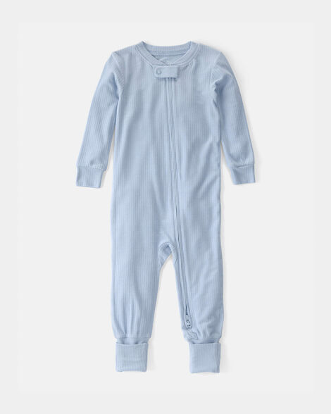 baby purelysoft 2-way zip 1-piece pajama - blue