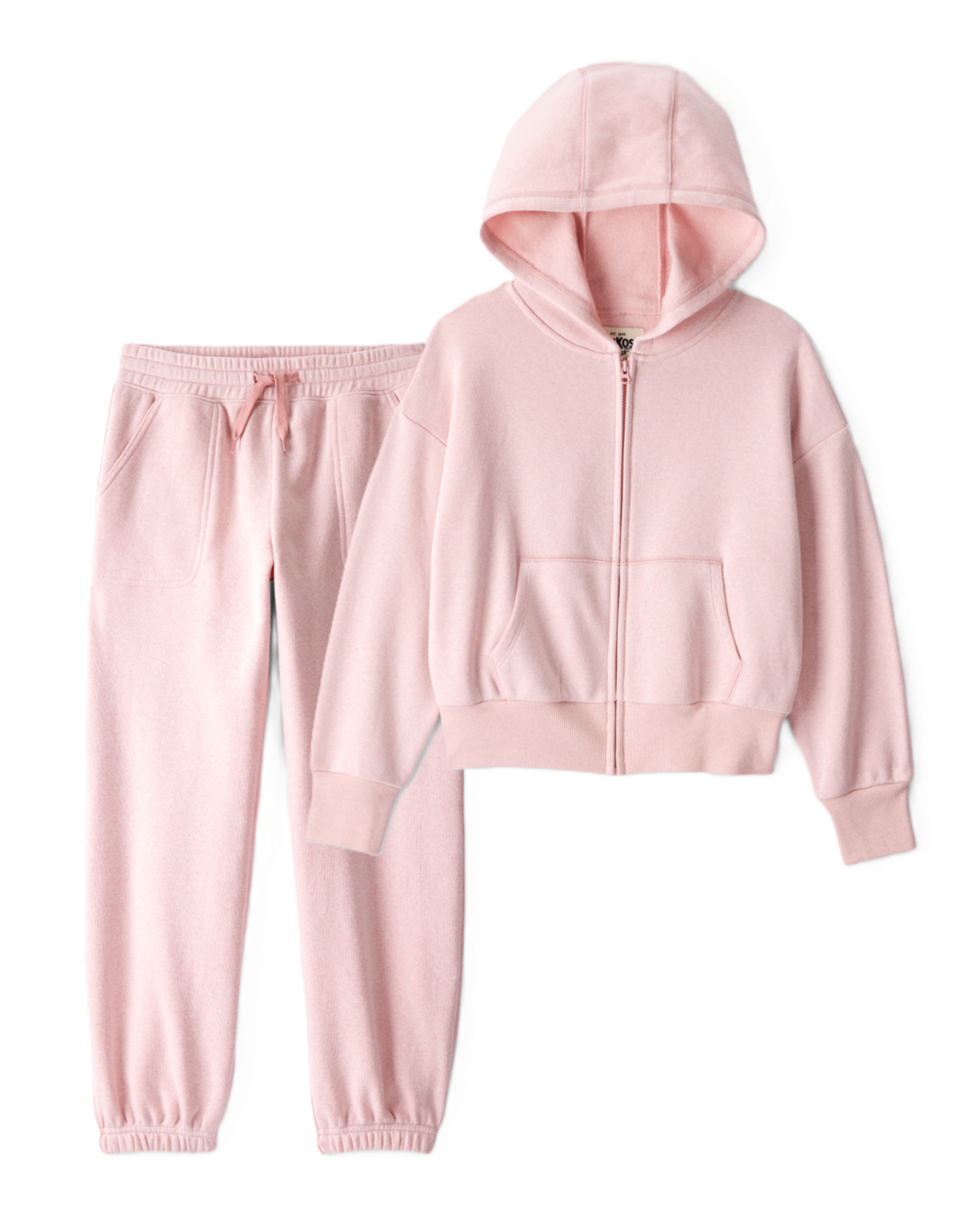 Girls 2-Piece DayDream Fleece Hooded Zip-Up Jacket & Joggers Set - Pink