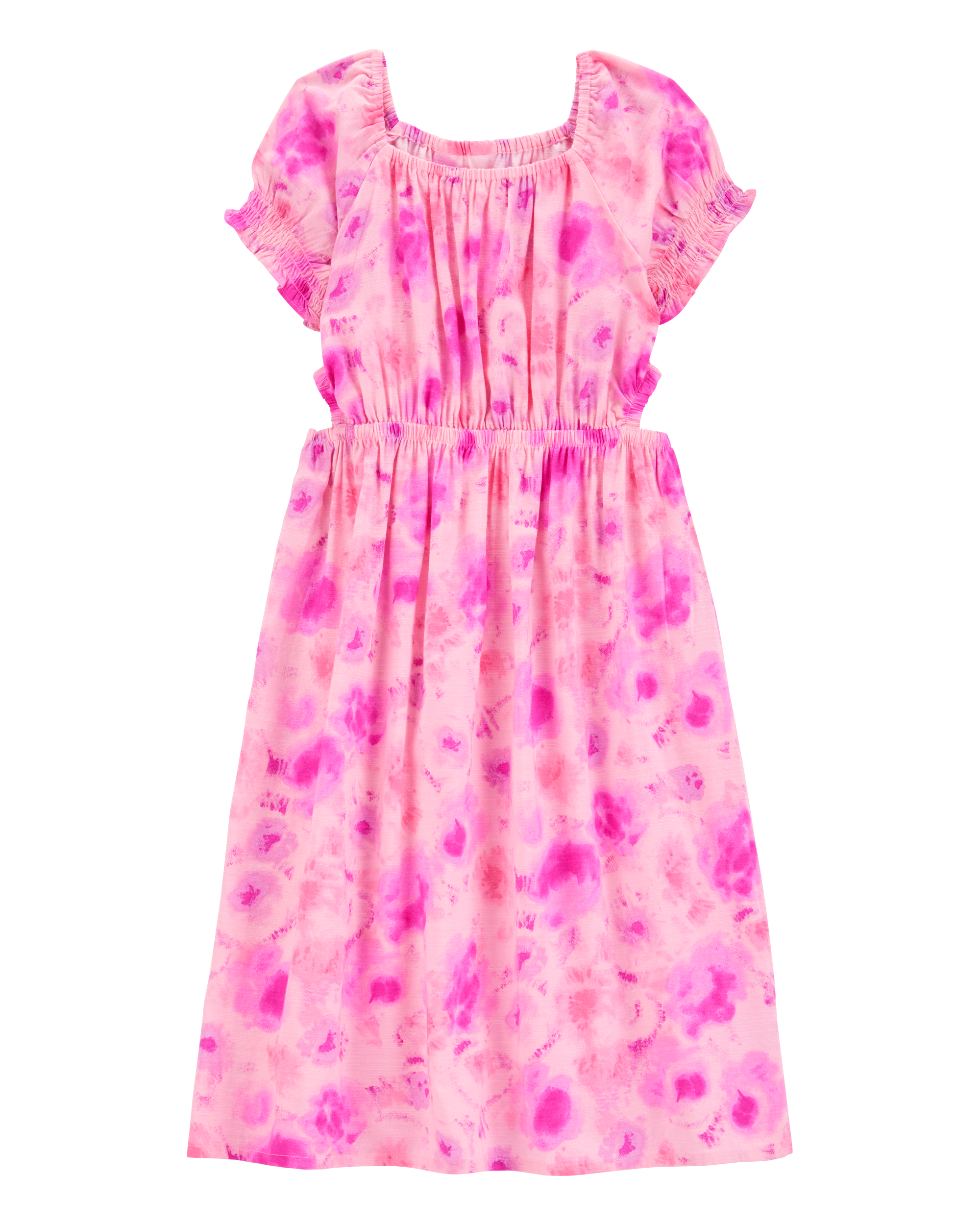 Kid Cloud-Dye Linen Look-Alike Maxi Dress- Pink