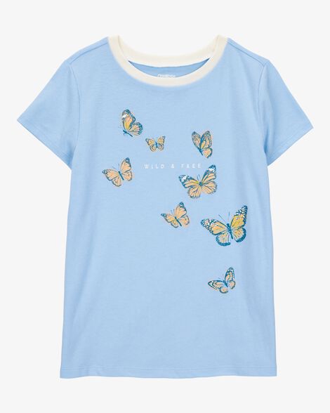  Product image 1 of Kid Butterfly Short-Sleeve Graphic Tee - Blue