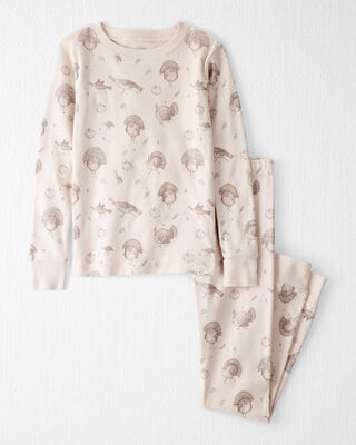Product image 1 of Kid Organic Cotton Pajamas in Turkey Gobbler Print