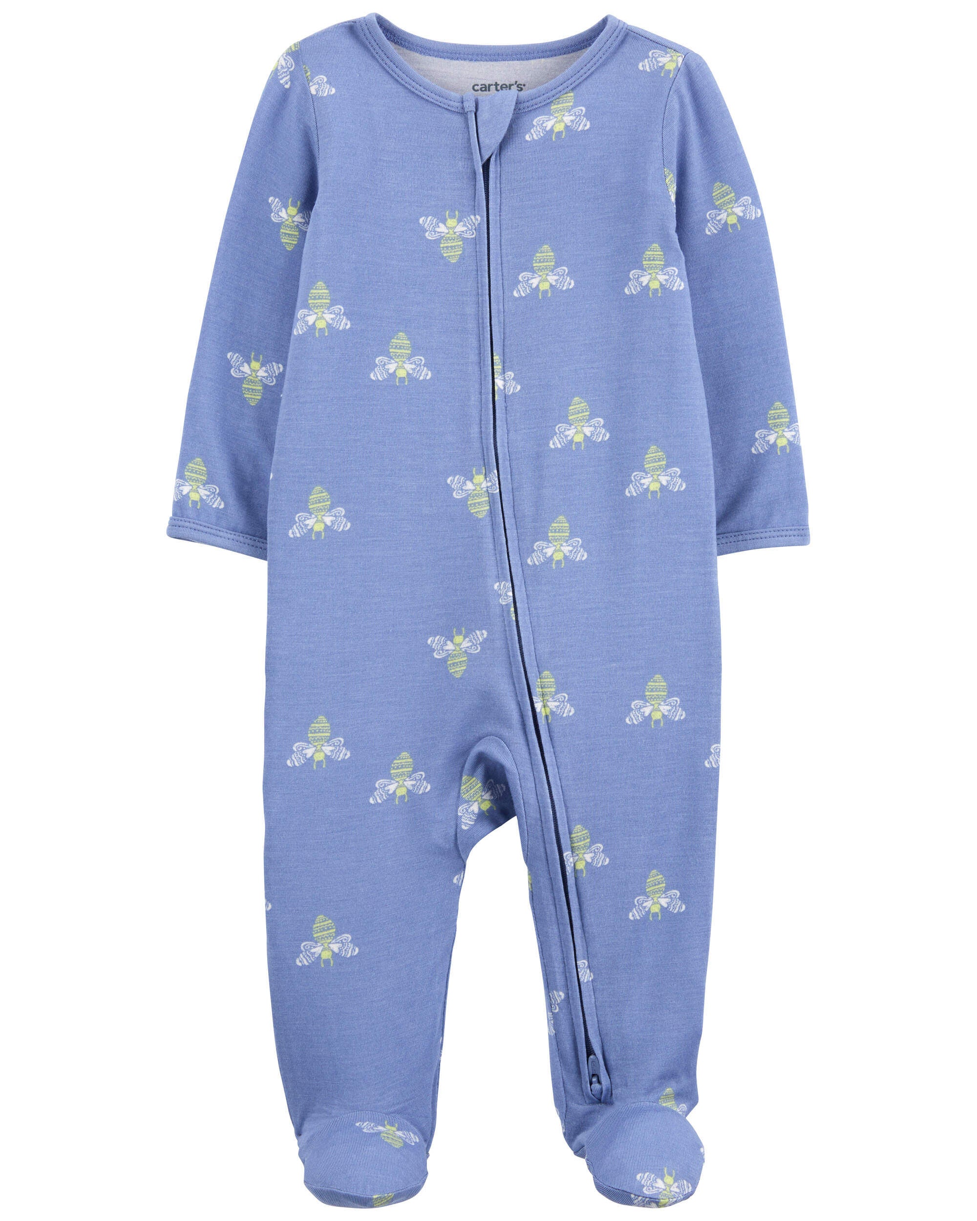 Baby Zip-Up PurelySoft Sleep & Play Pajamas - Green