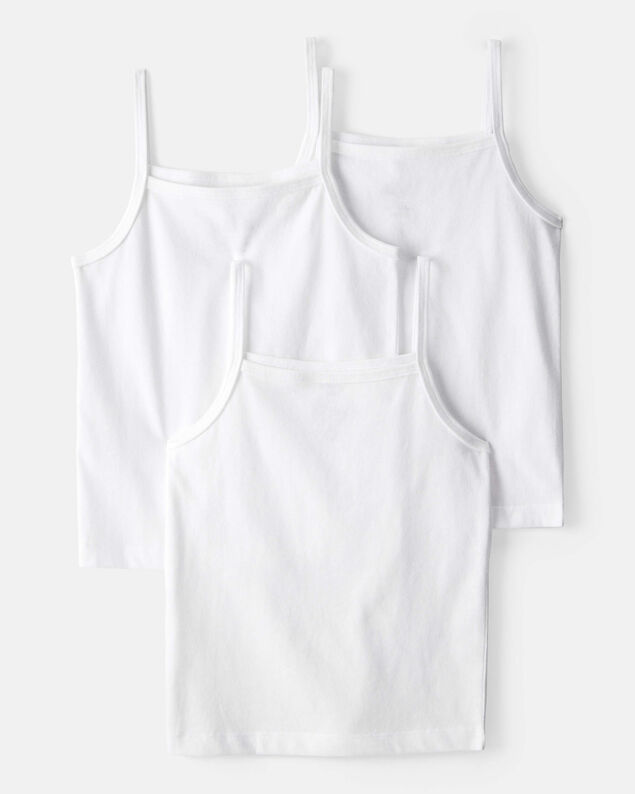 Product image 1 of Girls 3-Pack Cami Tank Undershirts - White