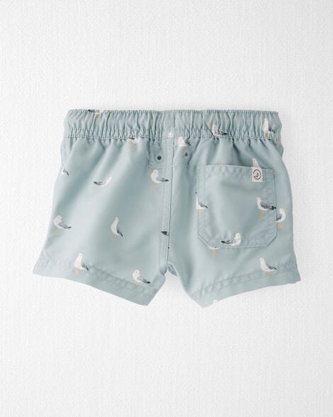 Baby Boy Recycled Seagull-Print Swim Trunks