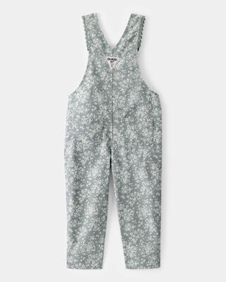 Product image 2 of Toddler Lightweight Floral Print Canvas Overalls - Green