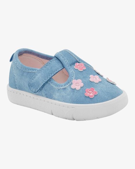 Product image 1 of Baby Every Step® First Walker Floral Denim Sneakers - Blue