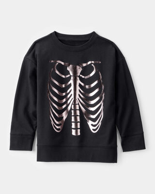 Product image 1 of Kid Metallic Skeleton Long-Sleeve Graphic Tee - Black