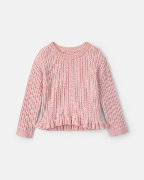 toddler girl long-sleeve sweater - pink
