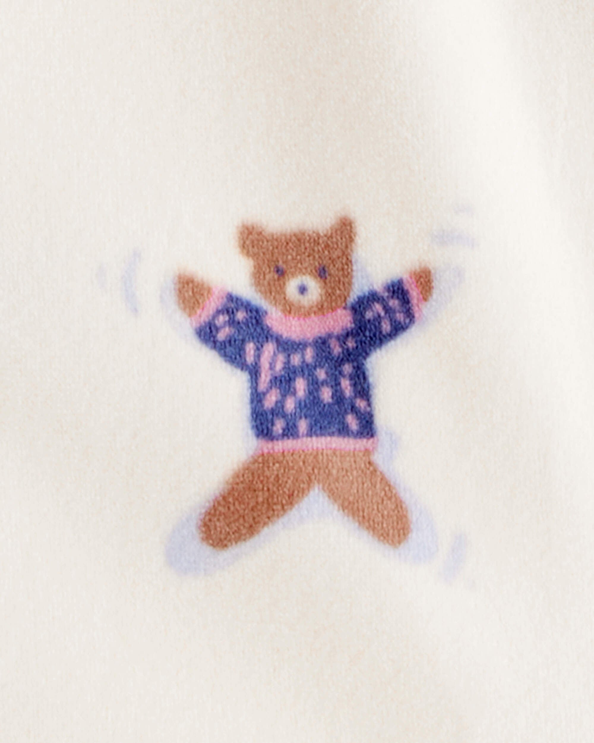 Toddler Girl Snow Animals Snug Fit Long-Sleeve 2-Way Zip 1-Piece Pajamas - Ivory