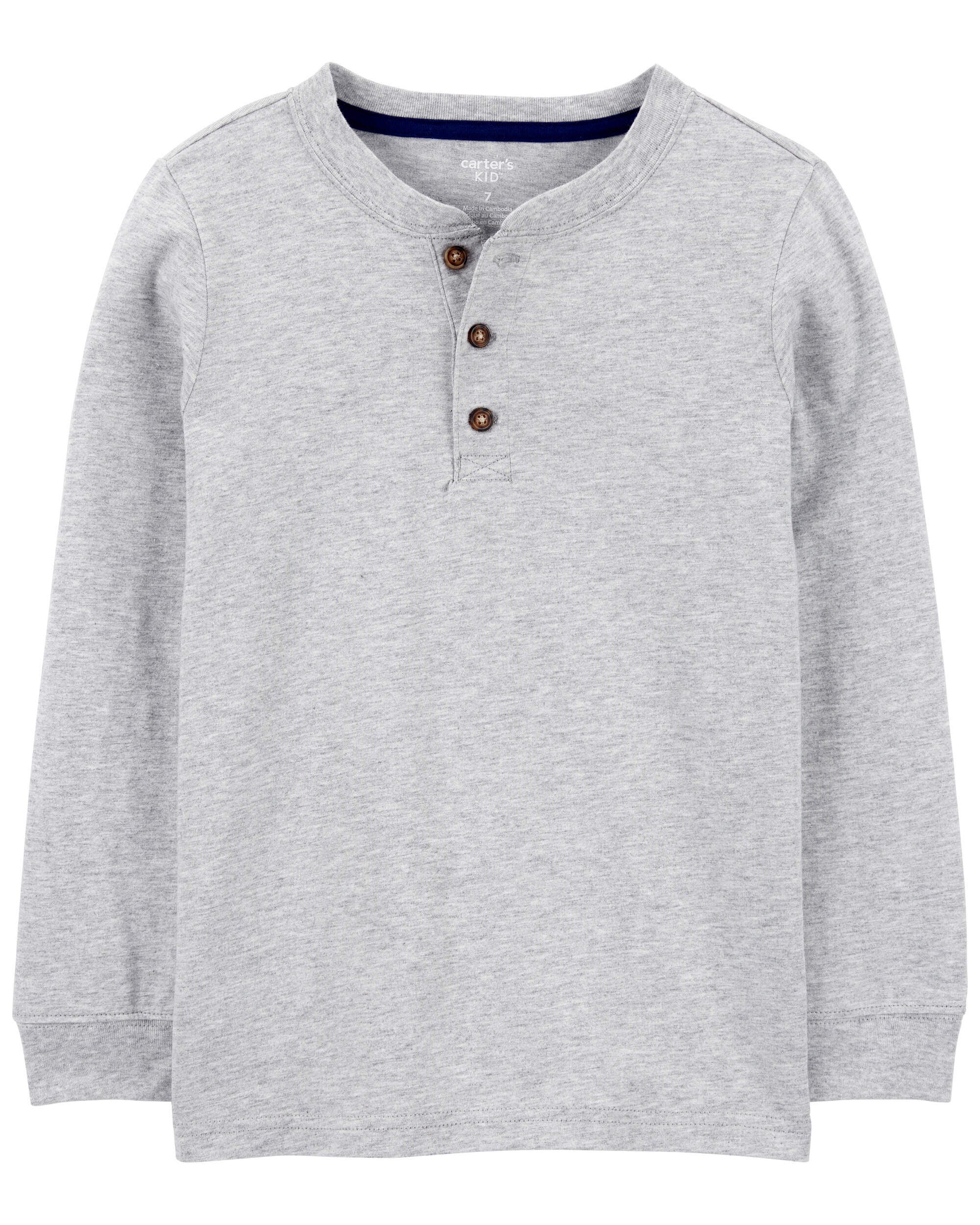 Kid Drop Needle Long-Sleeve Henley Tee - Carter's | Carter's