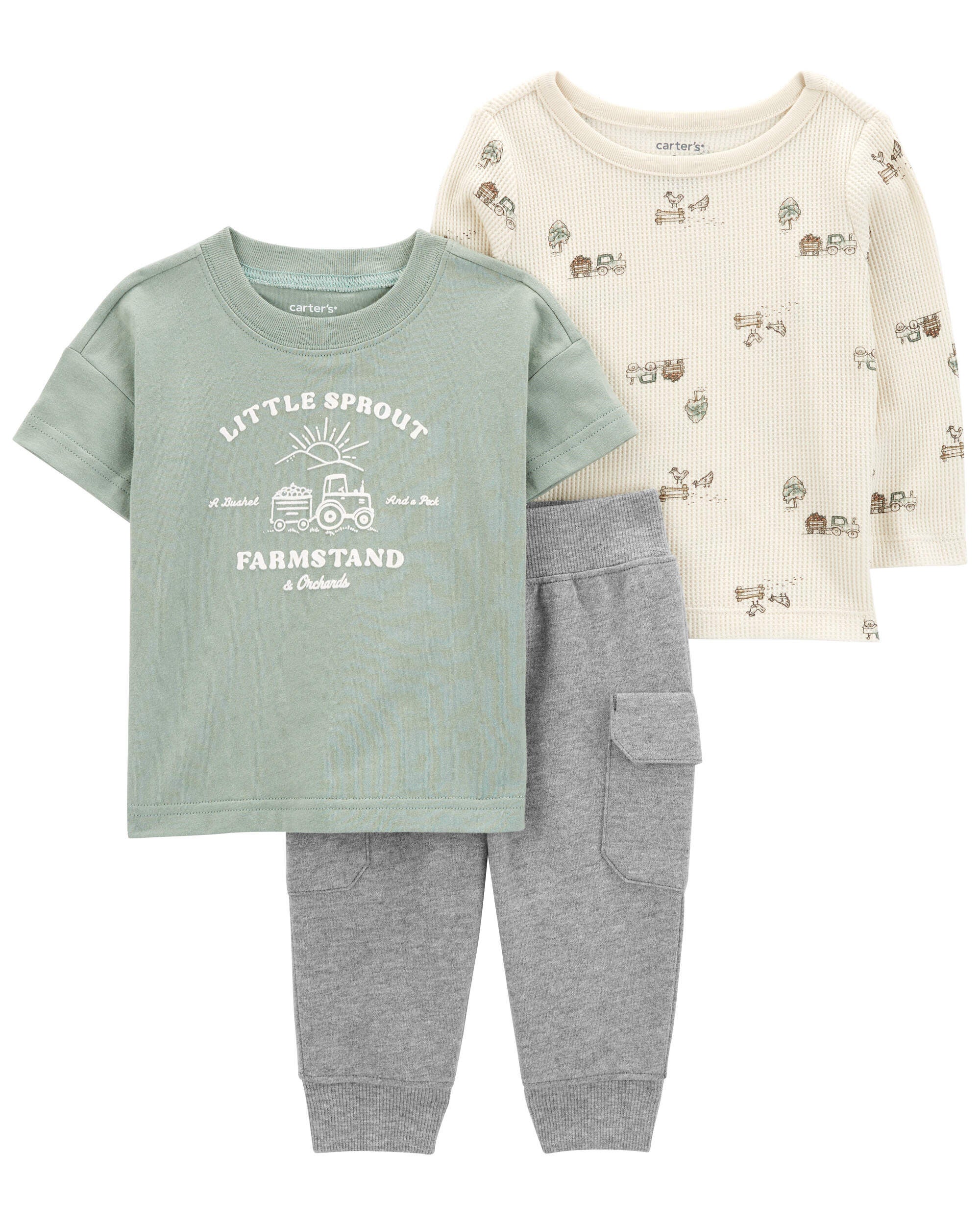 Baby 3 Piece Little Sprout Outfit Set Carter s Carter s