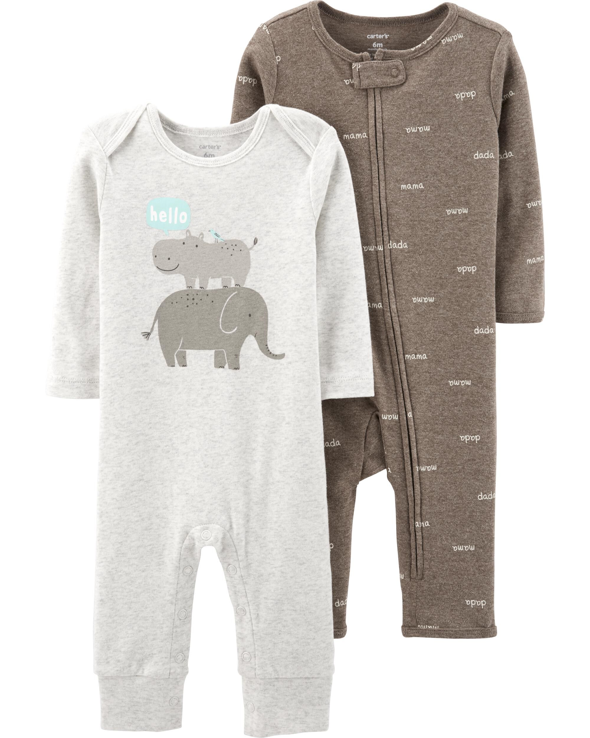 Grey Elephant Carters Baby 2-Pack Pants Set