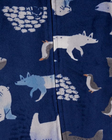 Product image 2 of Baby Arctic Animals Zip-Up Velboa Sleep & Play Pajamas