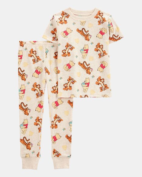 toddler winnie the pooh snug fit cotton 2-piece pajamas - beige